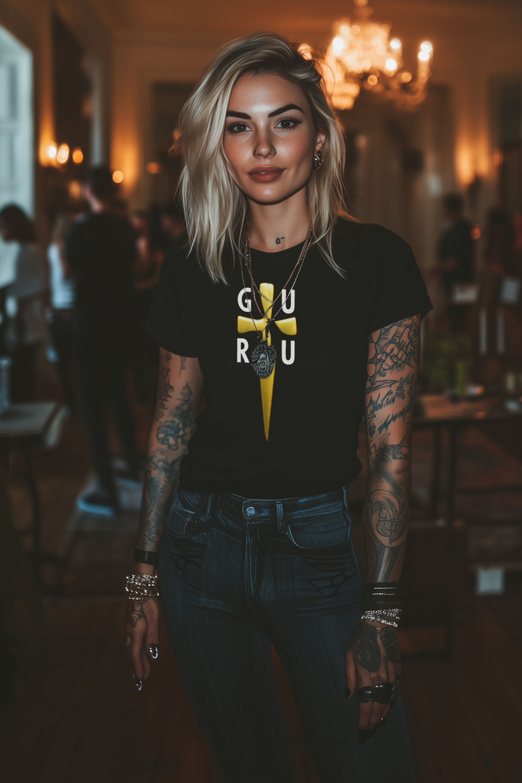 GURU BLADE - Womens Black Tee