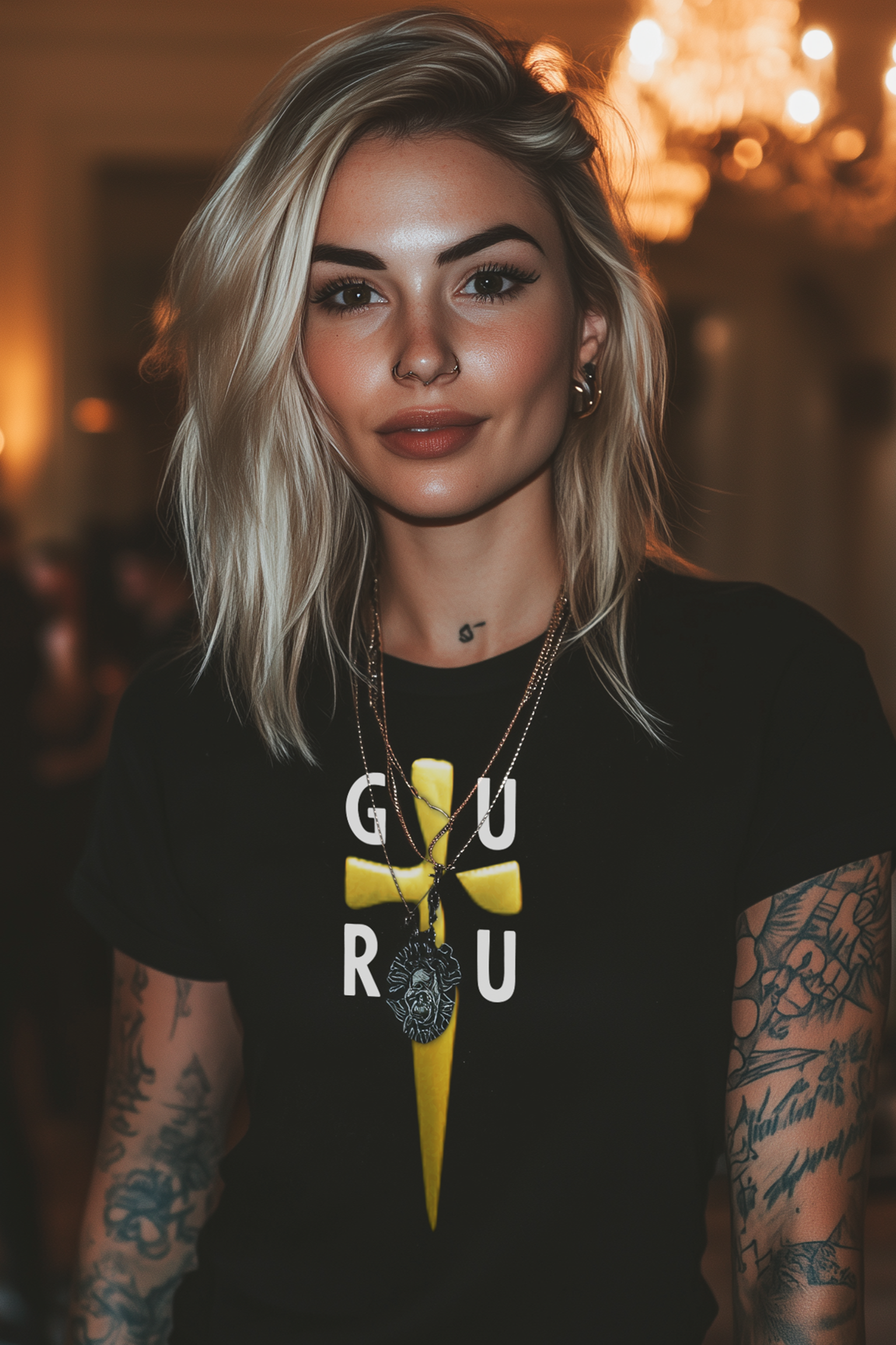 GURU BLADE - Womens Black Tee
