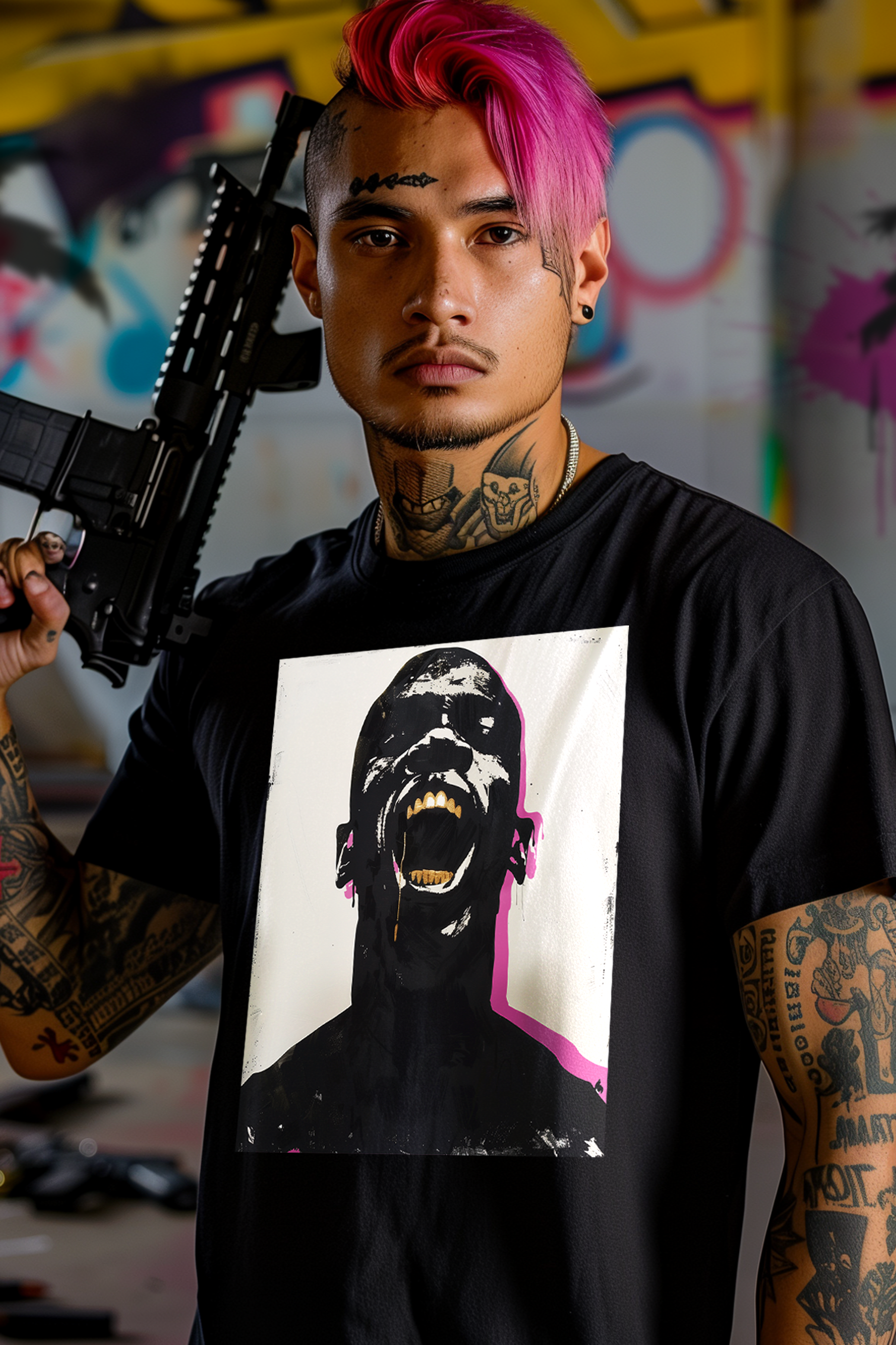 MAN SCREAM - Mens Black Tee