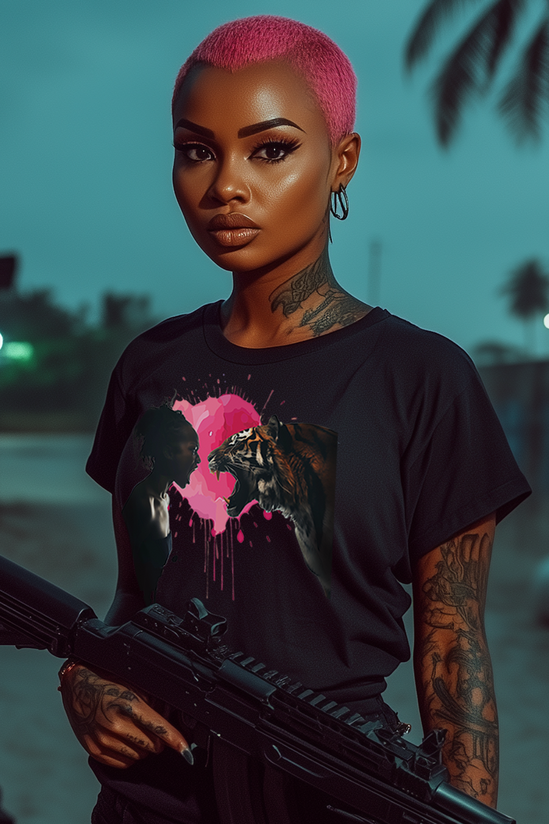 SCREAMING MATCH - Womens Black Tee