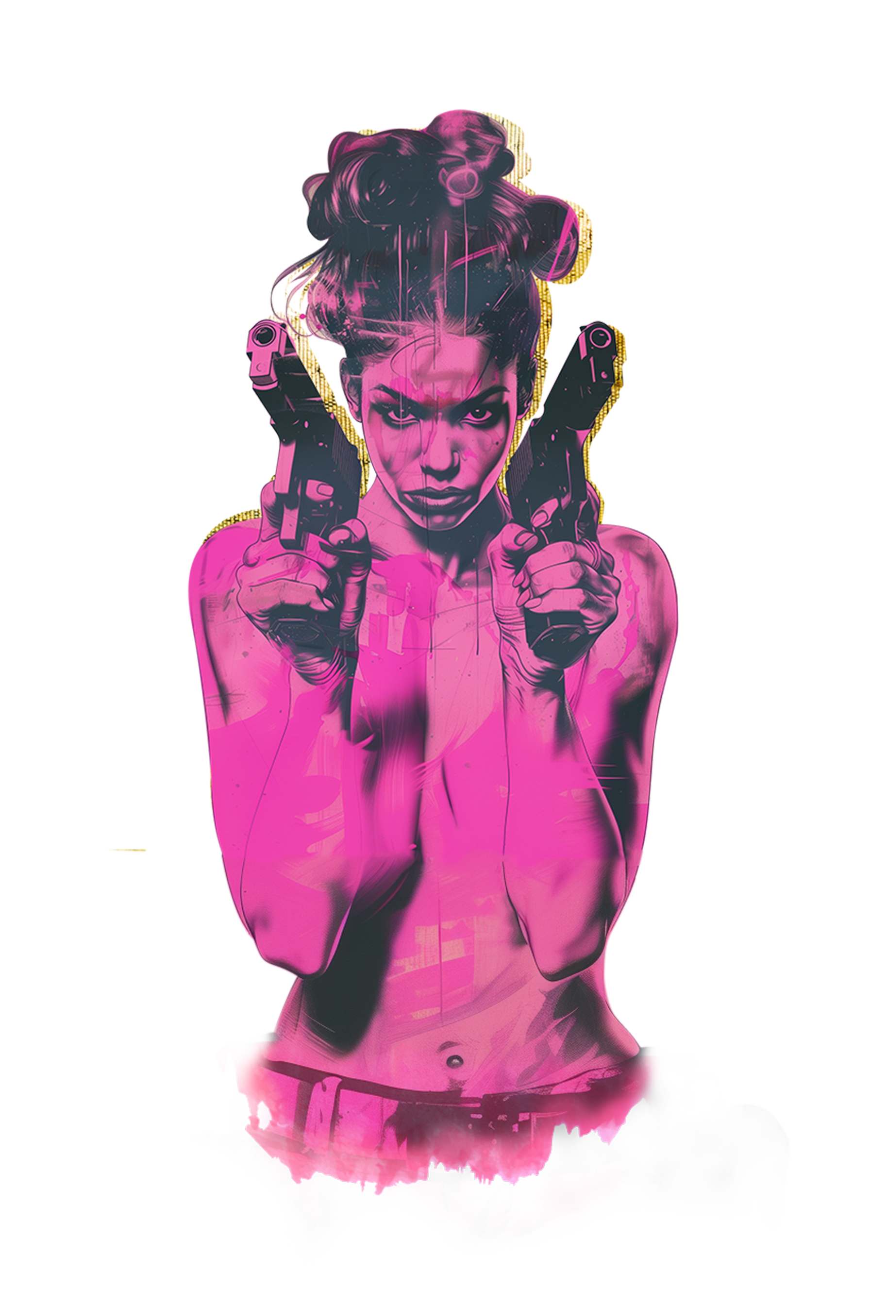 GUN'S UP GIRLFRIEND - Womens White Tee