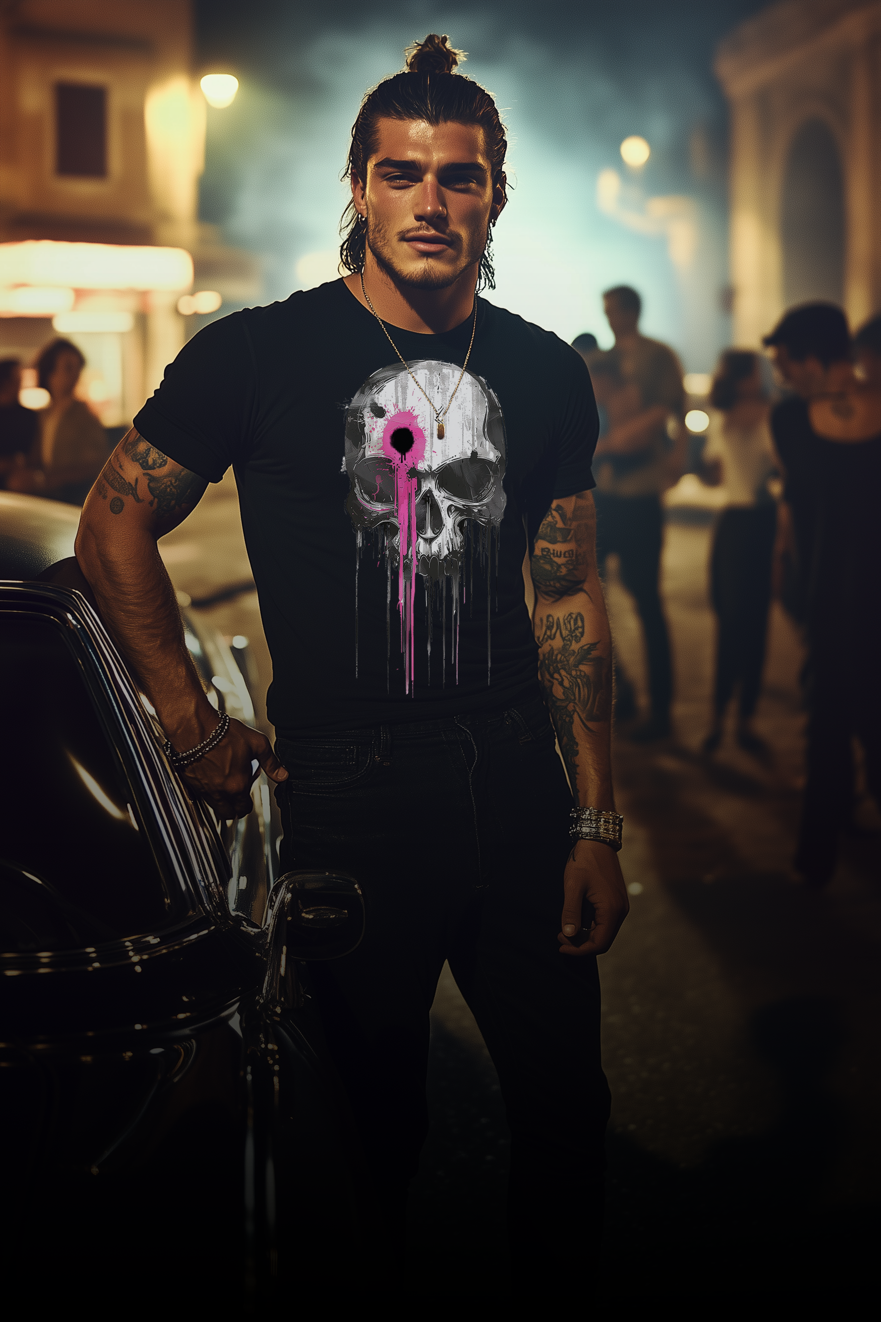 SKULL SHOT - Mens Black Tee