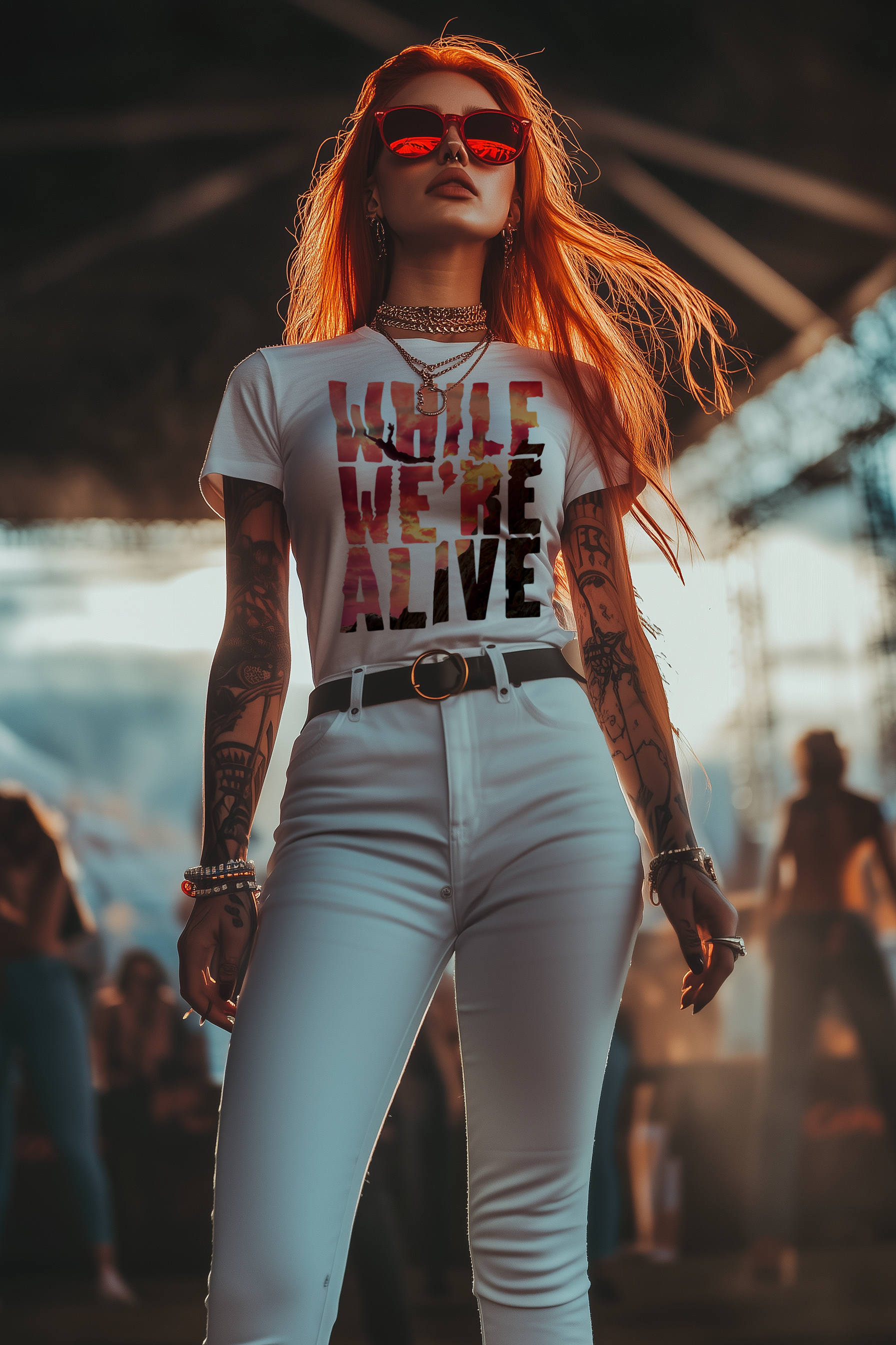 WHILE WE'RE ALIVE - Womens White Tee