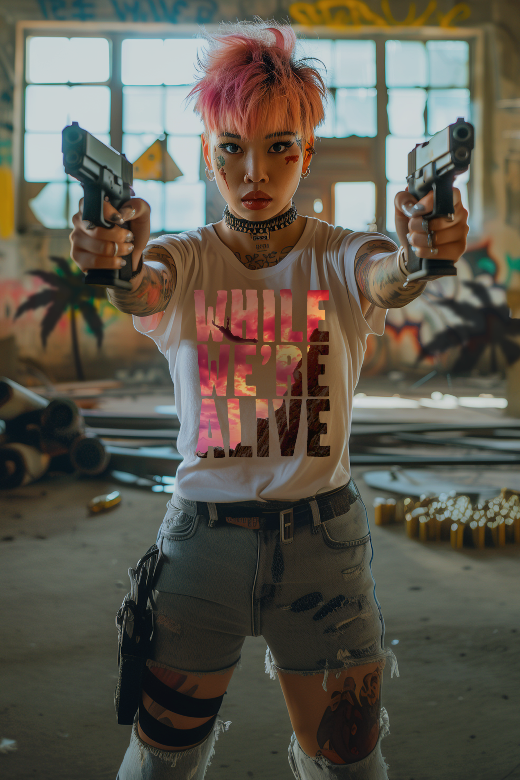 WHILE WE'RE ALIVE - Womens White Tee