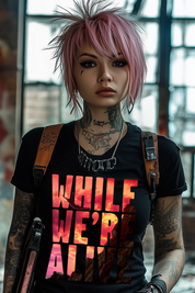 WHILE WE'RE ALIVE - Womens Black Tee