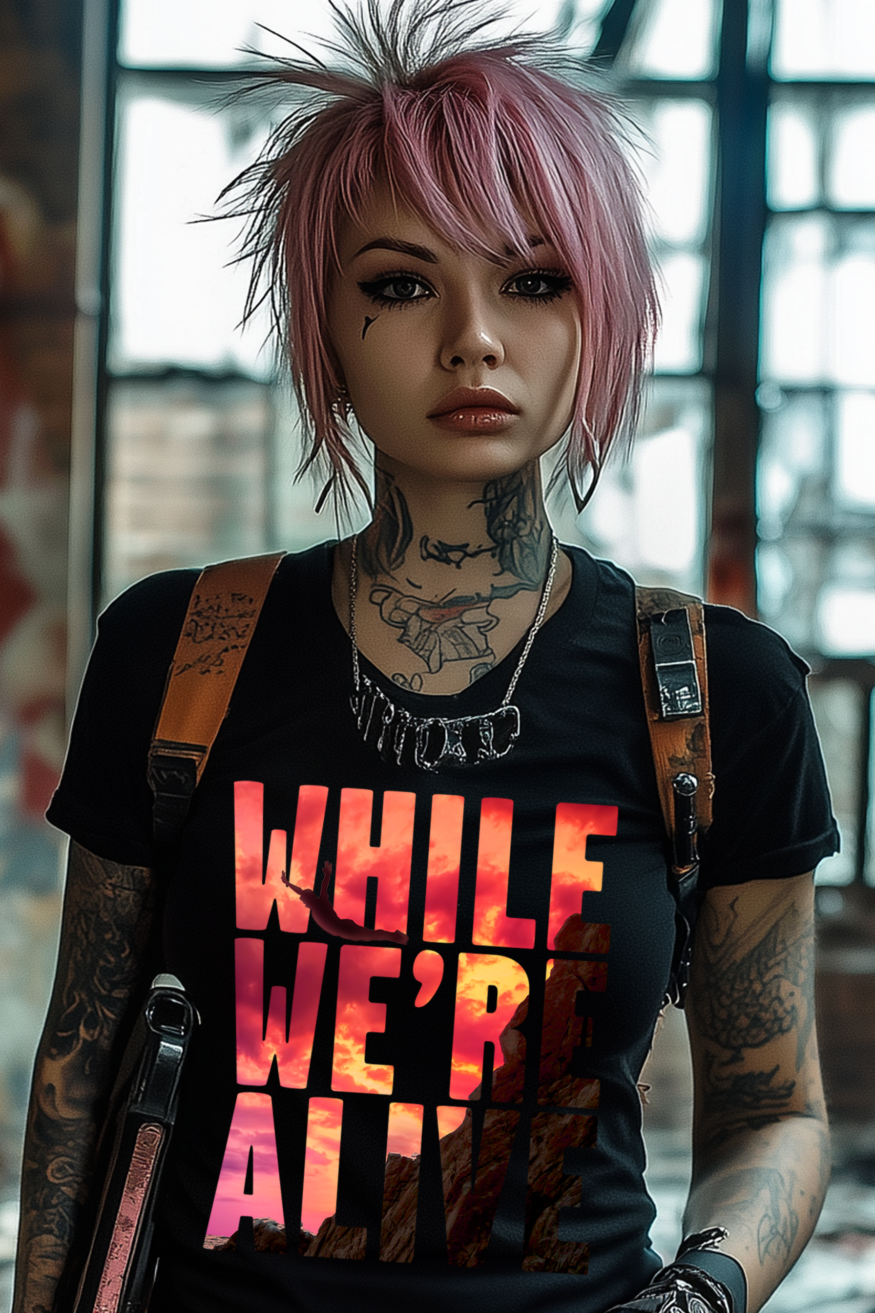 WHILE WE'RE ALIVE - Womens Black Tee