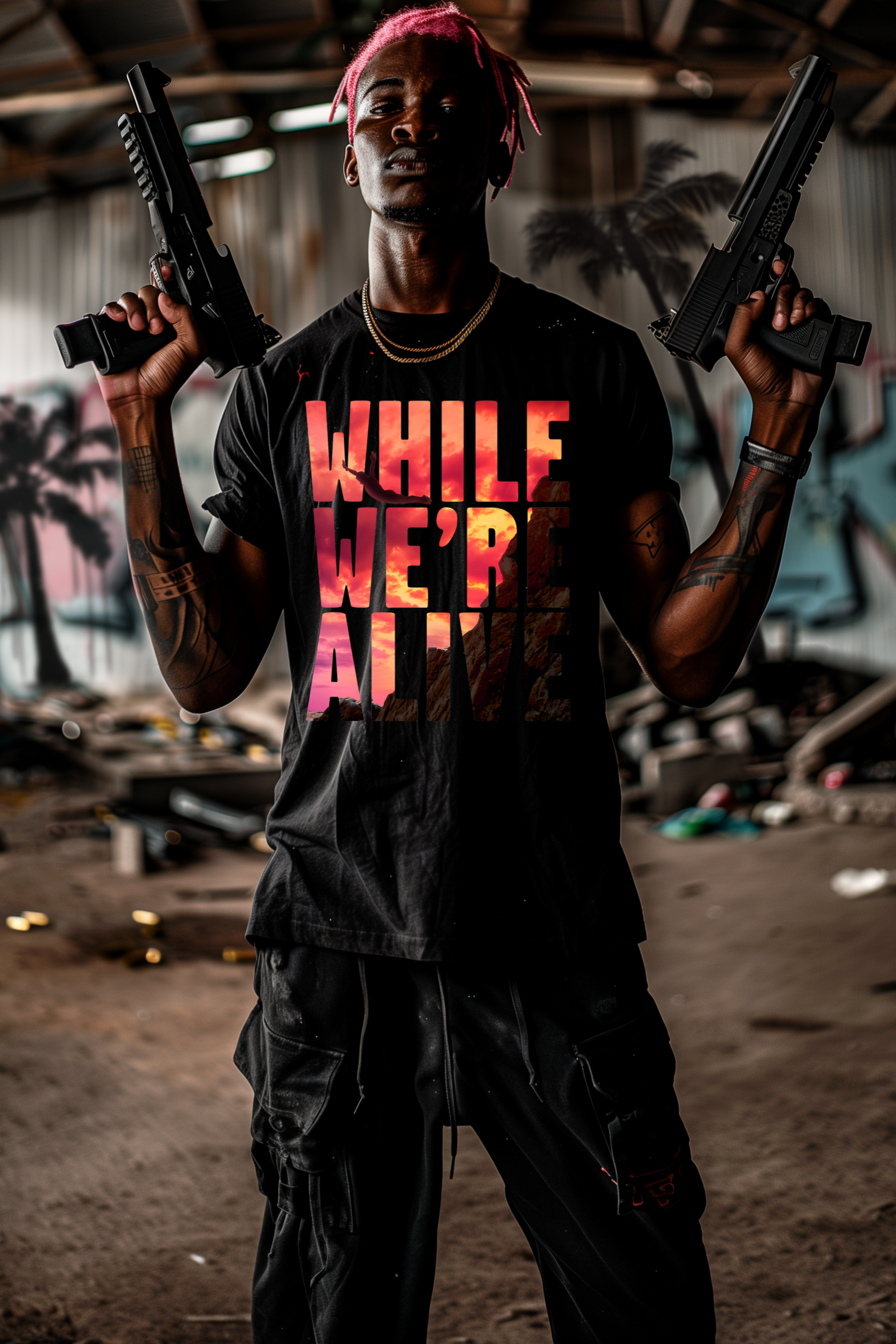 WHILE WE’RE ALIVE - Mens Black Tee