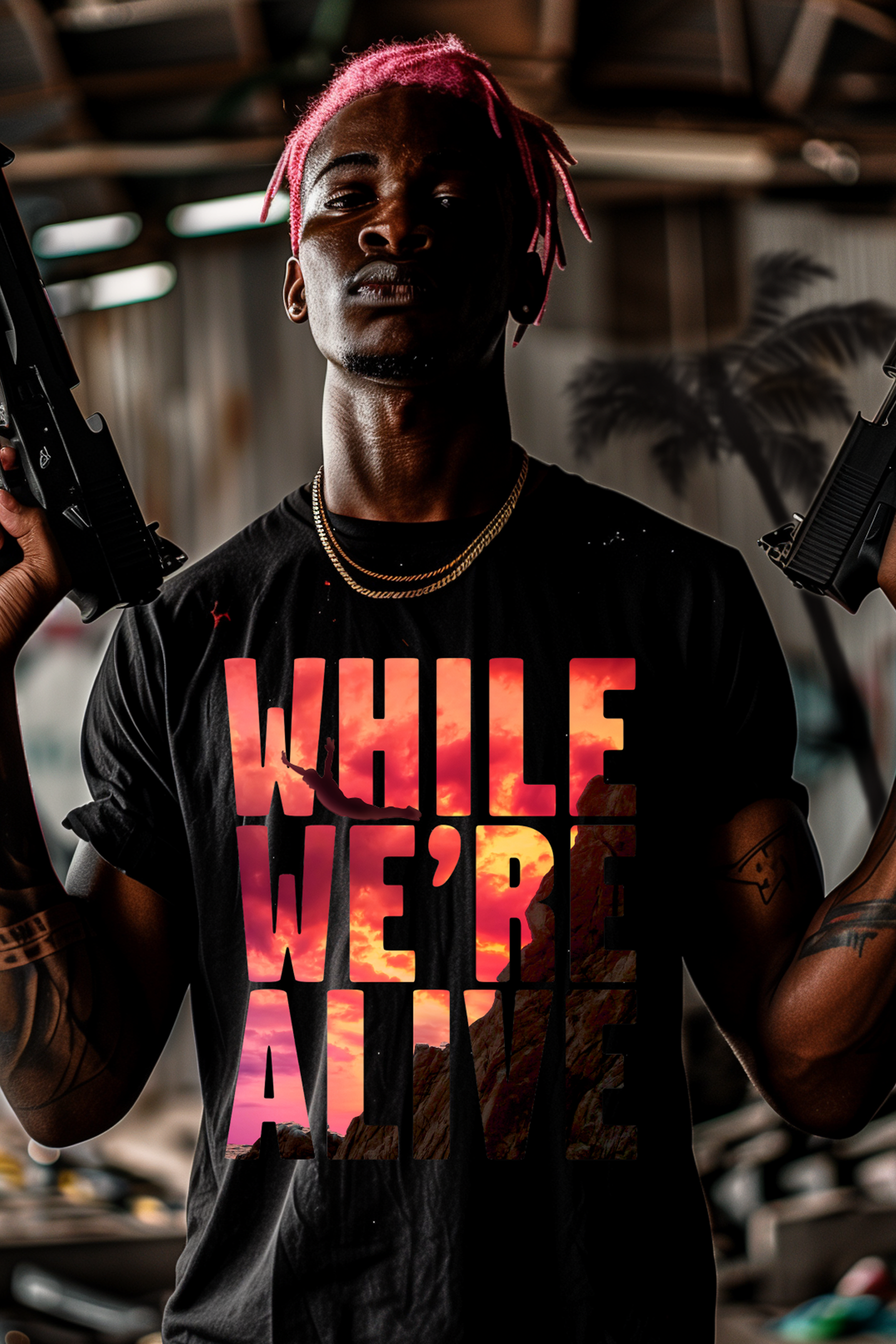 WHILE WE’RE ALIVE - Mens Black Tee