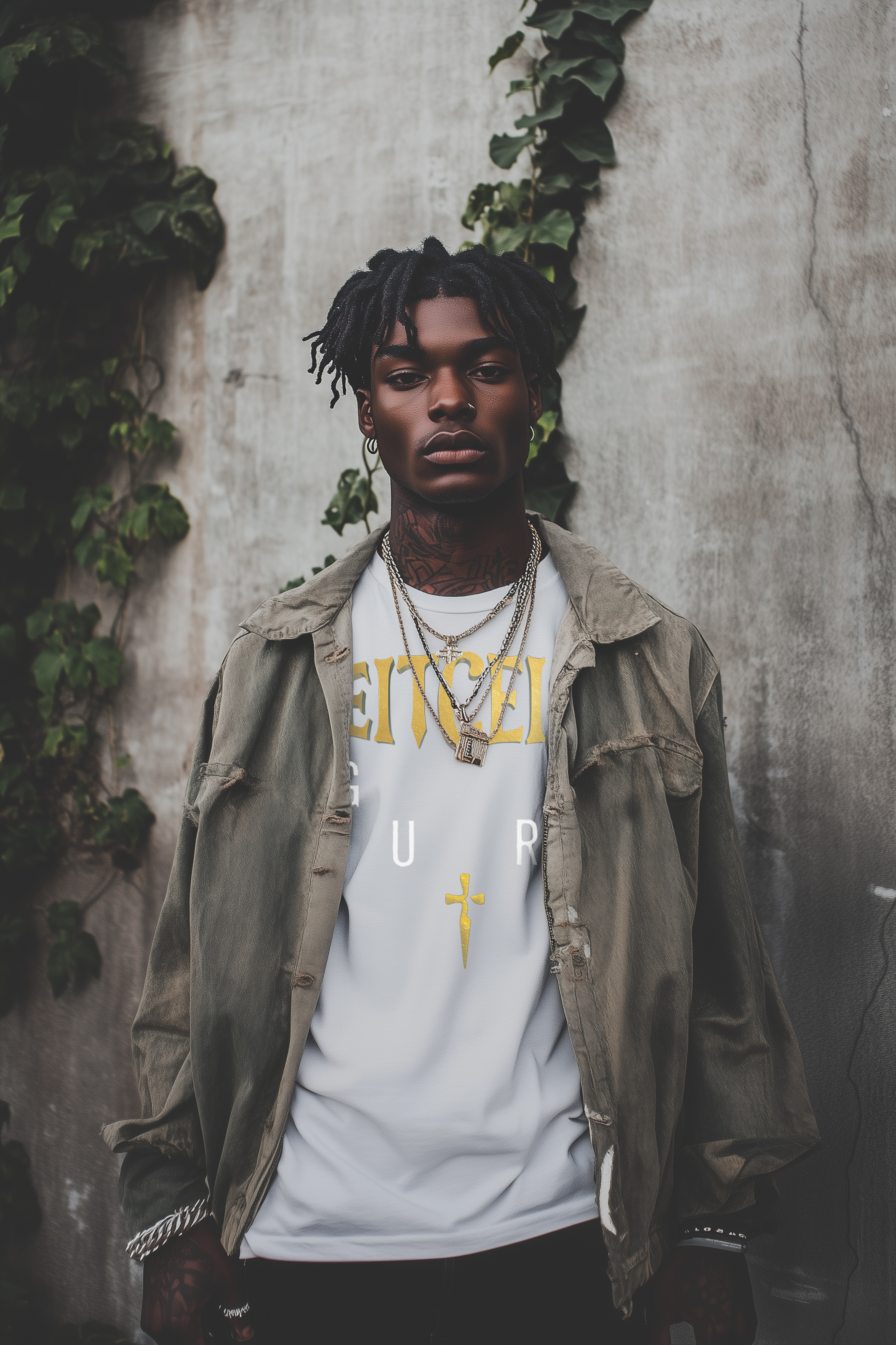 FULL LOGO - Mens White tee