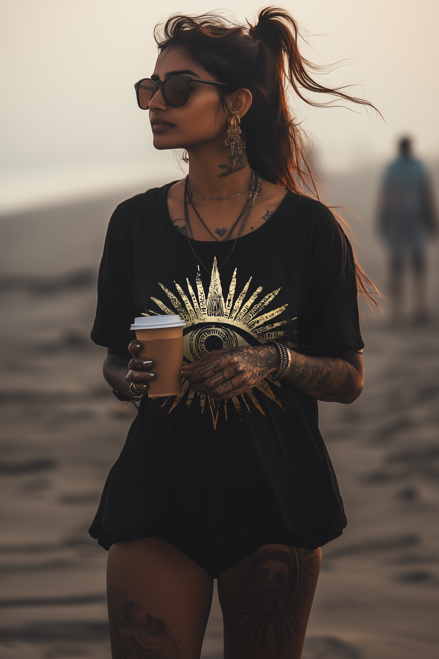 THE EYE OF JADA - Womens Black Tee